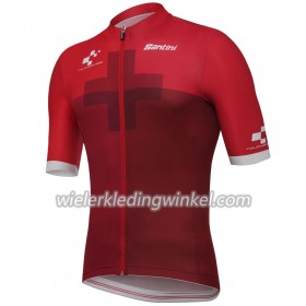 Set Fietsshirt + Korte Koersbroek 2018 Ronde van Zwitserland N004